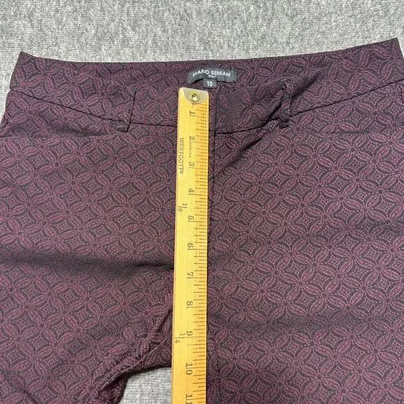 Mario Serrani Pants Italy Size 10 Burgundy Chino Ankle Casual Business Womens‎ - Picture 8 of 10